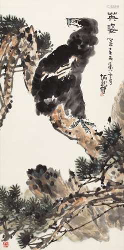 王炳龙(1940-1999) 英姿 设色纸本 镜心 1986年作