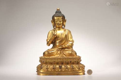 Gilt Bronze Statue of Shakyamuni