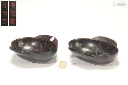 A Group Lacquerware Ear Cups