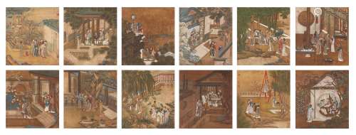Twelve Pieces of Figure Painting, Qiu Ying