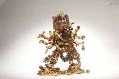 Gilt Bronze Statue of Yamantaka