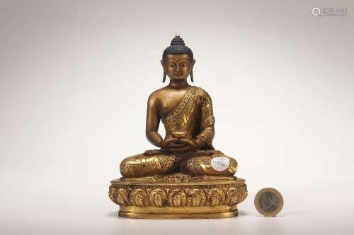 Gilt Bronze Statue of Medicine Buddha