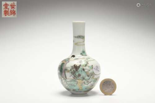 Wucai (Polychrome) Globular-shaped Vase with Figure Stories ...