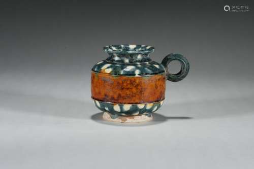 Chinese Porcelain Tri-colored Cup with Handle