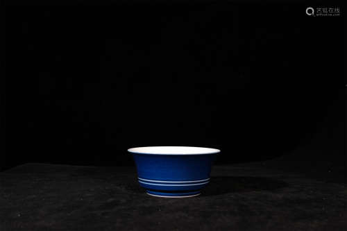 清康熙 霁蓝釉碗