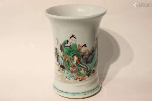 Chinese Wucai Porcelain Brushpot