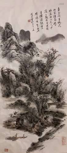 Chinese Ink Color Landscape Painting