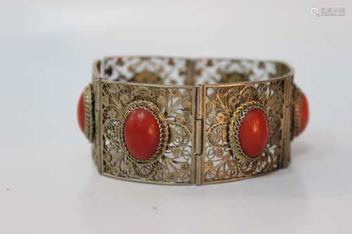 Chinese Silver Filigree Bangle