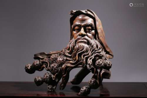 Chinese Huangyang Wood Carved Statue