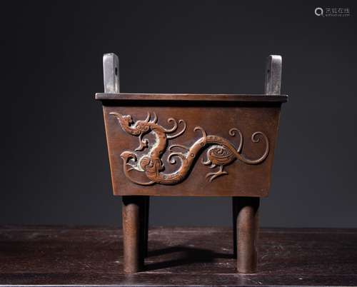 Chinese Bronze Footed Censer,Mark