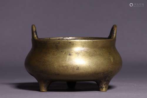 Chinese Bronze Tripod Censer,Mark