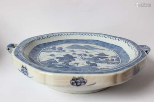 Chinese Blue and White Porcelain Tray