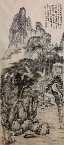 Chinese Ink Color Landscape Painting