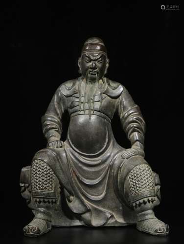 Chinese Bronze Guangong Statue