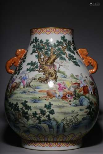 Chinese Famille Rose Porcelain Zun Vase,Mark