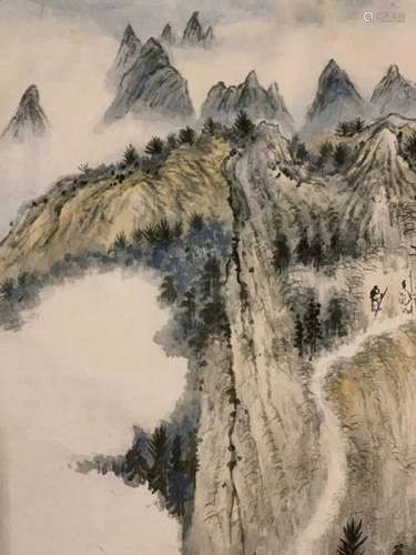 Chinese Ink Color Landscape Painting