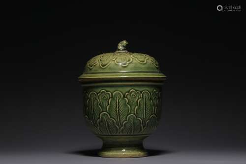 Chinese Yaozhou Ware Cover Jar