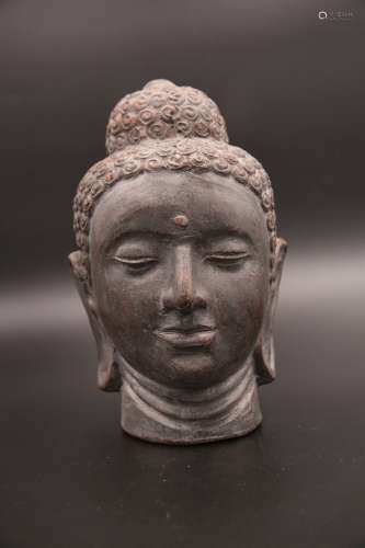 An ancient Chinese iron head from the 17th to the 18th centu...
