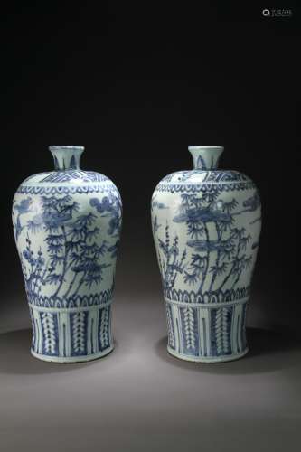 A blue and white porcelain in China