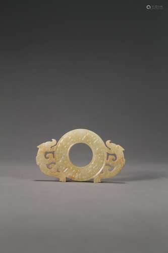 An ancient Chinese yellow quality dragon pattern jade