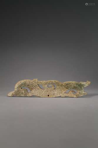 An ancient Chinese dragon pattern jade ornament