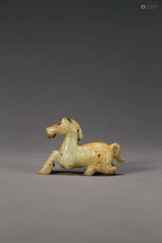 An ancient Chinese horse-shaped jade