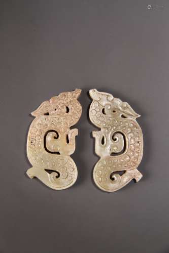 2 pieces of ancient Chinese jade ornaments