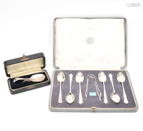 ASSORTMENT OF CASED ART DECO SILVER