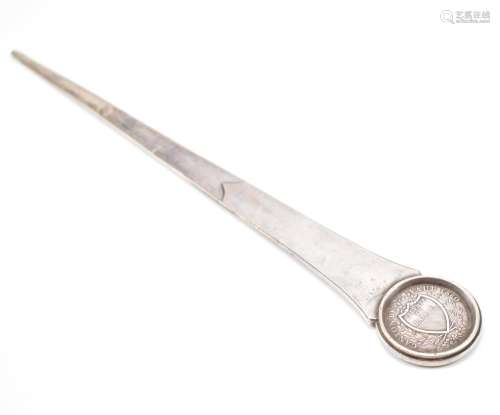 SWISS SILVER MEDALLION LETTER OPENER