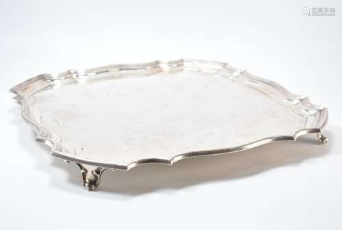 1930S ART DECO ERA SILVER HALLMARKED TAZZA TRAY