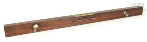 A 19TH CENTURY BRASS TIPPED ROSEWOOD SPRIRT LEVAL