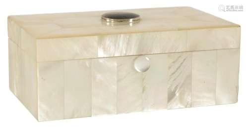 AN EARLY 20TH CENTURY MOTHER OF PEARL VENEERED JEWELLERY BOX...