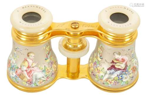A PAIR OF LATE 19TH CENTURY FRENCH ORMOLU AND PORCELAIN OPER...