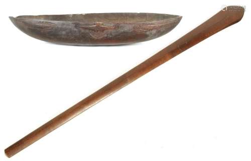 A 19TH CENTURY HARDWOOD TONGAN PADDLE CLUB