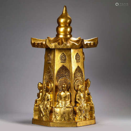 Gilt-Bronze Pagoda
