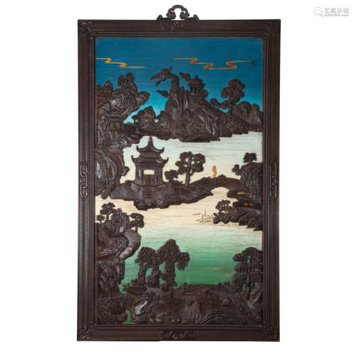 Sandalwood Landscape Hanging Panel