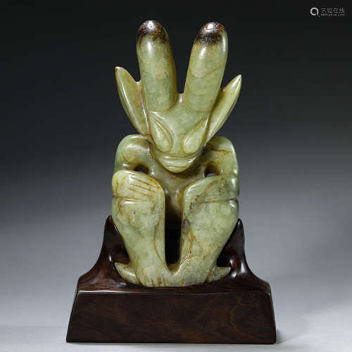 Hongshan Culture Carved Jade Figure