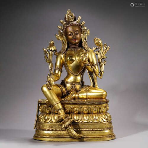 Gilt-Bronze Figure of Green Tara