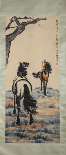 Chinese Horse Painting, Xu Beihong Mark