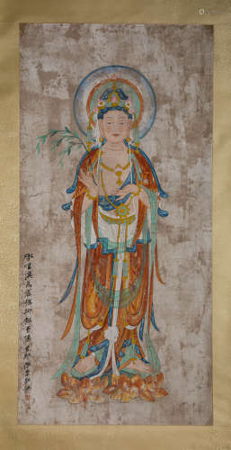 Chinese Buddha Painting, Zhang Daqian Mark