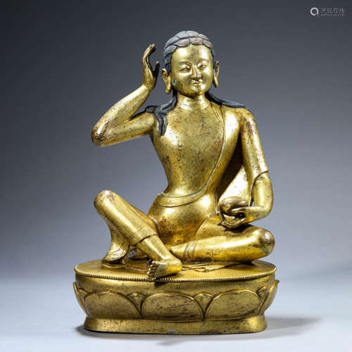 Gilt-Bronze Figure of Milarepa