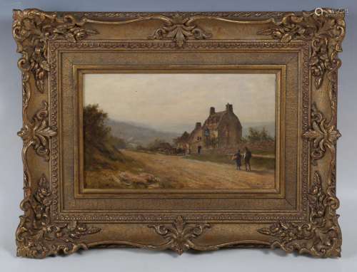 George Mawley - Landscape with Figures on a Road near 'The S...