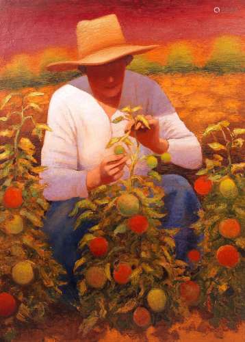 Gary Ernest Smith (American, born 1942) Picking tomatoes