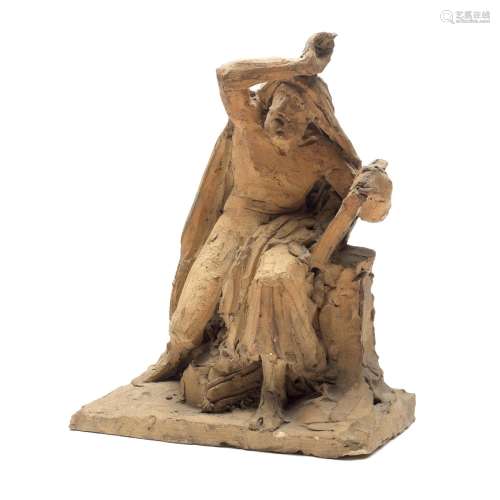 【*】An early 19th century terracotta figure of Moses probably...