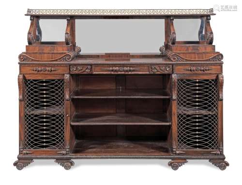 【TP】A George IV mahogany low cabinet or low bookcase possibl...