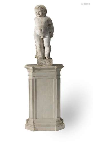 【TP】A Dutch or Flemish carved marble figure of a putto proba...