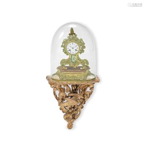 【TP】A mid 19th century French gilt bronze mantel clock on gi...