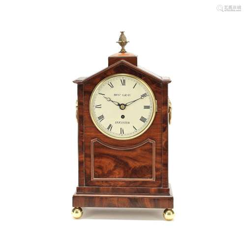 【TP】A 19th century brass mounted mahogany table timepiece th...