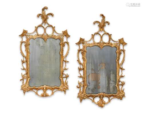 【TP】A pair of George III carved giltwood mirrors  (2)