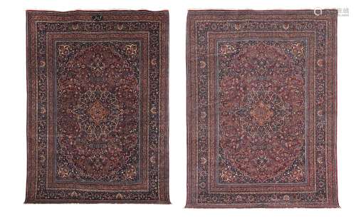 【TP】A Pair of Kashan carpets Central Persia 413cm x 310cm